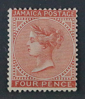 JAMAIKA  18 *  1883, Victoria 4 P. Wz. CA, Originalgummi, Falzrest, KW 500,- € - Giamaica (...-1961)
