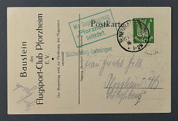 Flugmarken-BÜCHELBERG, Beförderte Flugkarte NEUHAUSEN Mit Bestätigungsstempeln - Notausgaben Britische Zone