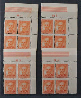 Spanien 691 ** 4 Eckrand-VIERERBLOCKS, Verschiedene Platten-Nummern, KW 800,-€++ - Unused Stamps