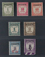 Andorra PORTO 9-15 *  Ausgabe 1931/32 Komplett, 7 Werte, Ungebraucht, KW 1000,-€ - Gebraucht