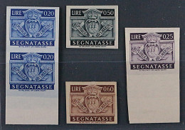 San Marino 68, 69, 72 + 73 U ** 1945, Portomarken UNGEZÄHNT, Postfrisch, 325 € - Timbres-taxe