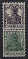 1917 Dt.Reich Zusammendruck S 6 Aa ** Germania 15 Pfg.+5 Pfg. Postfrisch, 300,-€ - Cuadernillos & Se-tenant