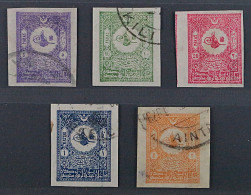1901, Türkei 86-90 U, Kleiner Kreis 5 Pa.-2 Pia. UNGEZÄHNT, Gestempelt, SELTEN - Gebraucht
