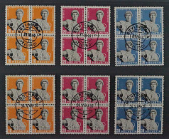 SCHWEIZ SBK 259-61 W+x, Beide Papiere ! VIERERBLOCKS Zentrum-Stempel, 600,-SFr. - Used Stamps