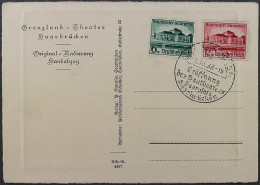 Dt. Reich  673-74 Gautheater Saarpfalz Ersttag Auf Signierter Original-Radierung - Lettres & Documents