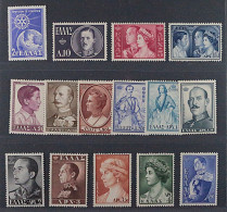 Griechenland  636-50 ** Jahrgang 1956, 15 Werte Komplett, Postfrisch, KW 140,- € - Unused Stamps