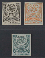 Türkei  51-53 U *  1886, 5 Pa.-5 Pia, 3 Werte UNGEZÄHNT, Ungebraucht, KW 150,- € - Nuevos