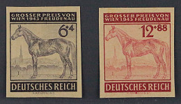 Dt. Reich 857-58 P, Pferde 6+12 Pfg. UNGEZÄHNT Probedrucke Postfrisch, KW 150,-€ - Neufs