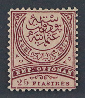 Türkei  35 B *  1876, 25 Pia. Violett/rosa, Seltene Zähnung 11 1/2, Ungebraucht - Neufs