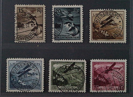 Liechtenstein 108-13, Flugpost 1930, 6 Werte Kpl,. Sauber Gestempelt, KW 340,- € - Gebruikt