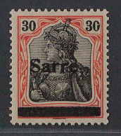 SAAR  10 Y III **  30 Pfg. Papier Orangeweiß, Type IIII, Geprüft BPP, KW 480,- € - Ungebraucht