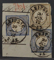 Dt. Reich  6 + 5 (2) Farbfrankatur HERRLICHE PRÄGUNG, Briefstück, KW 150,- € - Gebraucht