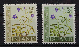 ISLAND 359 F ** Blumen 50 A. Glockenblume, FEHLDRUCK, Sehr SELTEN, Postfrisch, - Neufs