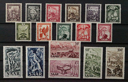 SAAR 272-88 **  Freimarken 1949 Komplett, 17 Werte, Postfrisch, KW 140,- € - Neufs
