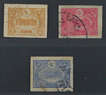 1913, Türkei 213-16 U, Hauptpost 3 Werte UNGEZÄHNT, Sauber Gestempelt, SELTEN - Usados