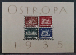 Dt. Reich  Bl. 3 *  OSTROPA-Block 1935, Originalgummi, Top-Qualität, KW 1300,- € - Neufs