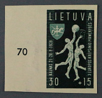 Litauen  430 U G **  Basketball UNGEZÄHNT Druck Gummiseite, SELTEN, Fotobefund - Lithuania