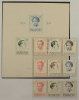 Luxemburg  333-41, Bl. 3 ** Caritas 39, Block + Blockmarken Komplett, KW 220,- € - 1852 Wilhelm III.