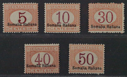 Italienisch Somaliland 12-13, 15-17 II ** PORTOMARKEN Aufdruck Unten KW 1420,- € - Somalia