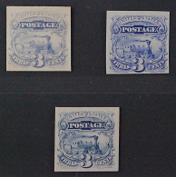 USA 28 PU (*)  1869, 3 C. Eisenbahn UNGEZÄHNT, IMPERFORATE PROOFS, Sehr SELTEN!! - Unused Stamps