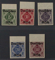Dienstmarke  52-56 U ** 5-50 Pfg. Komplett UNGEZÄHNT, Geprüft, KW 1350,- € - 1922-1923 Emisiones Locales