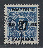 Dänemark  85 X,  5 Ö. Mit Aufdruck 27, WZ Krone, Sauber Gestempelt, KW 300,- € - Used Stamps