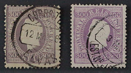 Portugal  45 XB + YC, König Luis 300 R. Violett, 2 Seltene Varianten, KW 250,- € - Unused Stamps
