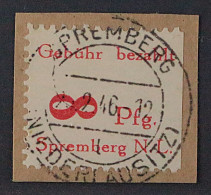 SPREMBERG 11 A XIII, Wertziffer 8 LIEGEND Auf Briefstück, Geprüft, KW 160,- € - Oblitérés