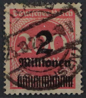 Dt. Reich  309 Y, 2 Mio. Mk. Liegendes Wasserzeichen, Selten, Geprüft KW 450,- € - Unused Stamps