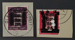 GLAUCHAU  5 B + 7 DD,  Hitler 6+12 Pfg. DOPPELAUFDRUCK, Geprüft KW 170,- € - Used