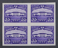 1952, INDONESIEN 101 U Viererblock (*) 35 S. UNGEZÄHNT, SEHR SELTEN, 600,-€ - Indonésie