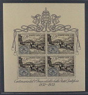 1952, VATIKAN Bl. 1 ** Block 100 Jahre Briefmarken, Postfrisch, KW 200,-€ - Unused Stamps