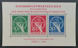 BERLIN  Bl. 1 II ** Währungs-Block, 2 PLATTENFEHLER, Fotoattest BPP, KW 2500,- € - Nuevos