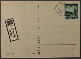 Österreich  720, Wohlfahrt 1945, 1 RM Auf R-Postkarte WIEN, SELTEN ! KW 350,- € - Lettres & Documents