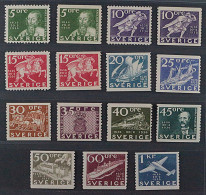 Schweden 227-38 A+B * 300 Jahre Post, Zähnung A+B Kompl. Originalgummi, 360,- € - Unused Stamps