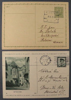 Böhmen & Mähren 1939,  2 CSSR Ganzsachen Als VORLÄUFER, Dabei Bahnpost TURNOV - Lettres & Documents