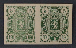 Finnland  28 U **  Wappen 5 P. UNGEZÄHNT Im PAAR, Postfrisch, SELTEN, KW 180,- € - Neufs