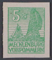 SBZ  32 X B **  5 Pfg. Seltene Farbe: Mittelgrün, Postfrisch, Geprüft KW 240,- - Postfris