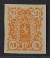 Finnland  30 U **  1889, Wappen 20 P. UNGEZÄHNT, Postfrisch, SELTEN, KW 180,- € - Nuovi
