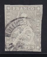 1862, SCHWEIZ Strubel 19, SBK 21G, Strubel 2 Rp. Grau, Sauber Gestempelt, 480,-€ - Oblitérés