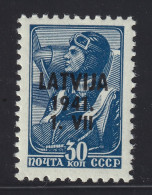 1941, Besetzung LETTLAND  5 X ** 30 K. Kartonpapier, Postfrisch, Geprüft 250,-€ - Occupazione 1938 – 45