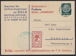 Flugmarke  21 A, Auf Ballonfahrtkarte, Auflage Nur 610 Stück, SELTEN, KW 380,- € - Emisiones De Necesidad Zona Británica