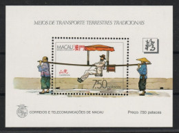 1987 MACAU / MACAO Bl. 7 ** Block Transport / Sänfte, Postfrisch 60,-€ - Neufs