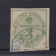 HANNOVER 20, 1863, 3 Pfg. Grün, Sauber Gestempelt, Fotoattest BPP, KW 1200,- € - Hannover