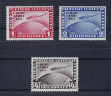 1931, Deutsches Reich 456-58 Polarfahrt 1-4 RM Komplett, Originalgummi, 900,-€ - Unused Stamps