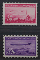 1936, LIECHTENSTEIN 149-50 ** Zeppelin 1+2 Fr. Komplett, Postfrisch, 250,-€ - Unused Stamps