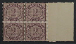 Dt. Reich 37 A ND ** PLATTENFEHLER, LUXUS-VIERERBLOCK, Fotoattest BPP, 4800,-€ - Unused Stamps