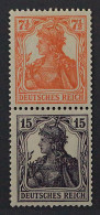 1917, Dt.Reich Zusammendr. S 8 Ba ** Germania 7 1/2 Pfg.+15 Pfg, Violett, 600,-€ - Postzegelboekjes & Se-tenant