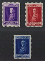 1932, LIECHTENSTEIN 122-24 ** 80. Geburtstag, Komplett, Postfrisch, 240,-€ - Ungebraucht