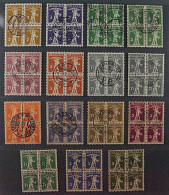 SCHWEIZ Tellknabe 15 Teils Hochwertige VIERERBLOCKS, Zentrum-Stempel, 1010,-SFr - Used Stamps
